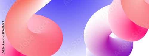 Dynamic Peach and Purple Twisted Fluid Shape with Bright Luminosity