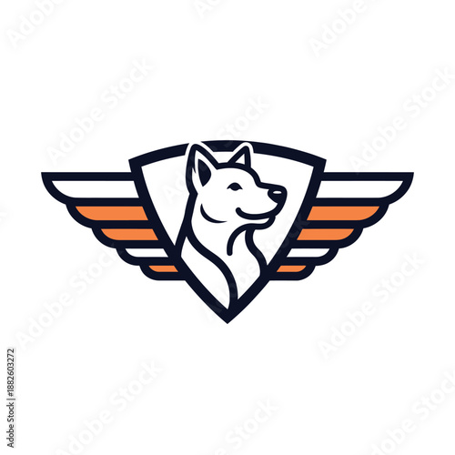 Winged Dog Logo Emblem