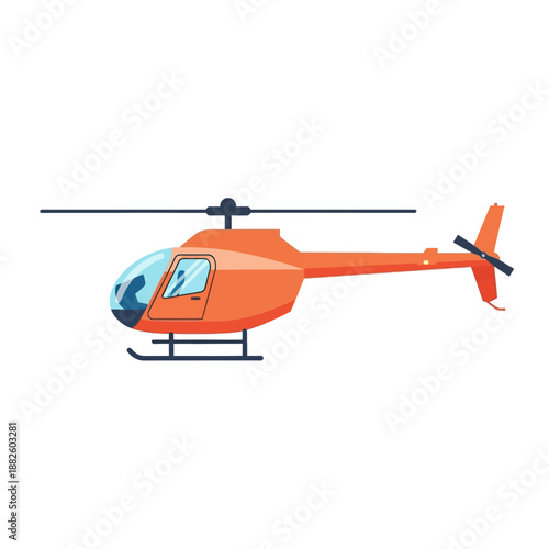 Orange Helicopter Aviation Transport Vehicle