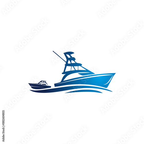Illustration vector graphic of ship and boat concept logo design template