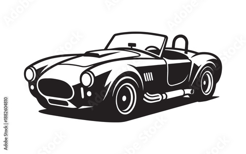Classic vintage roadster sportscar mascot