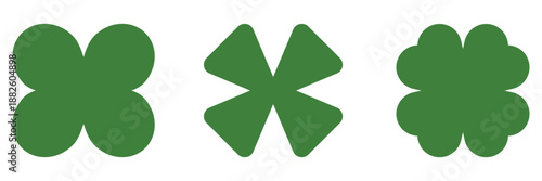 Four-leaf clover sign. Luck line icon. Good luck, fortune symbol. Isolated on a white background. Flat design. eps 10