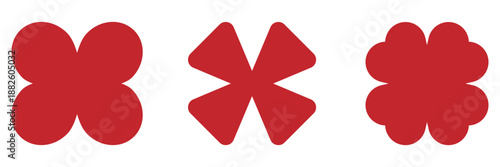 Good luck four leaf clover flat icon set. Clover four leaf vector shamrock icon. St Patrick luck clover good irish green heart flat shamrock isolated symbol. eps 10