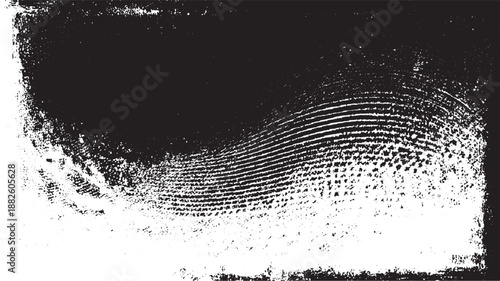 Abstract monochrome textured background with a distinct fingerprint pattern and distressed grunge overlay creating a sense of mystery and depth