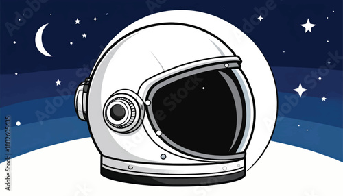 Astronaut Helmet Space Suit Headgear Illustration 1.