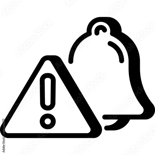 Notification Alert Bell with Warning Icon