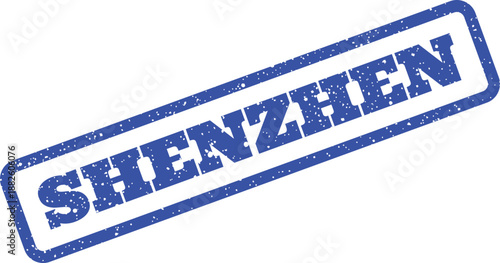 Grungy rubber stamp design with SHENZHEN word, ideal for travel concepts or business communication