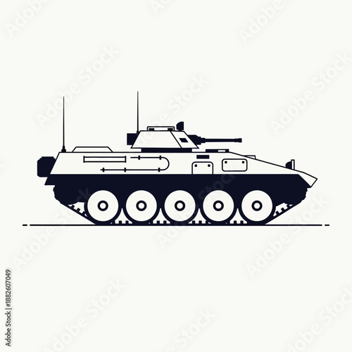 Armored Personnel Carrier Military Vehicle Vector Illustration