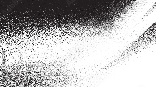 Abstract black and white textured background with grainy effect and speckled pattern creating a dynamic visual flow and subtle depth