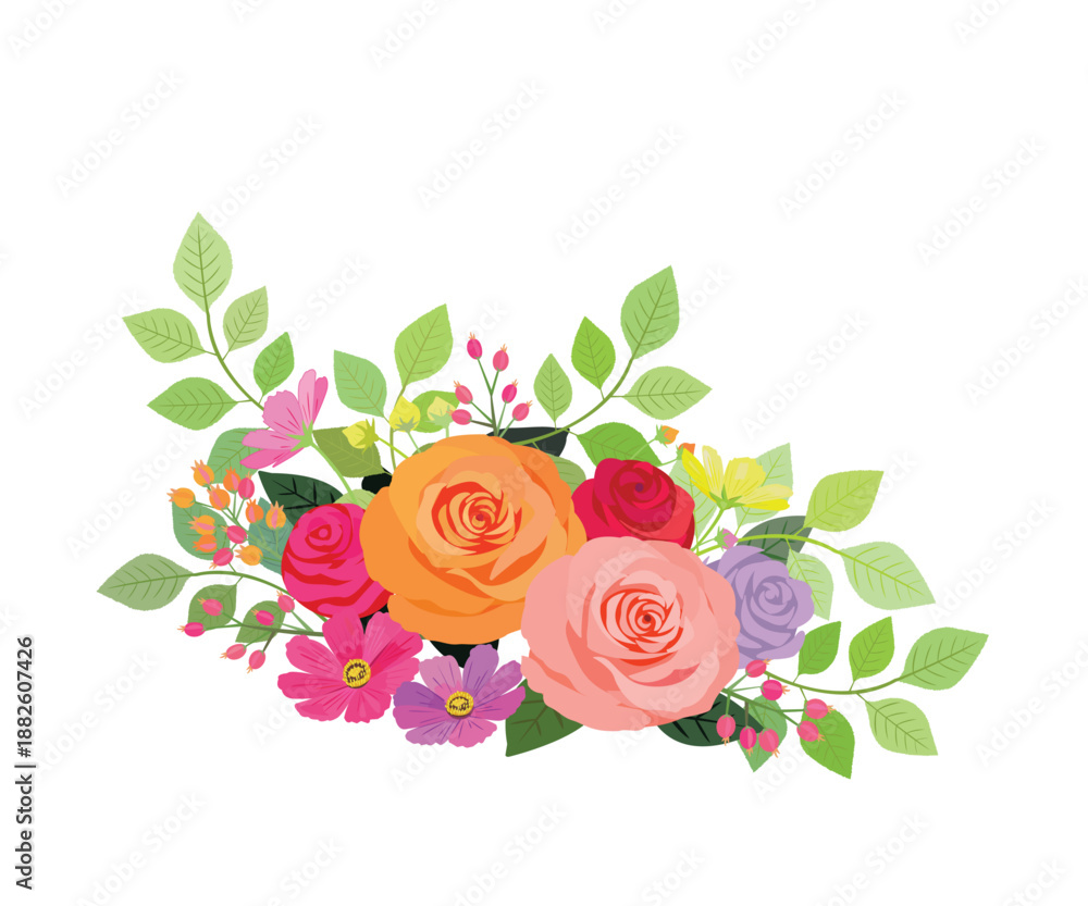 Fototapeta premium 薔薇の花束の飾り