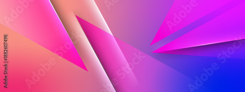 Sharp Dynamic Triangular Shards Background with Blue and Pink Glow