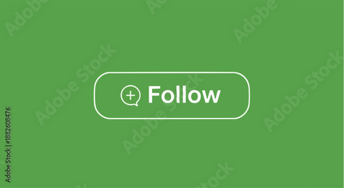 Follow Button Social Media Green Screen