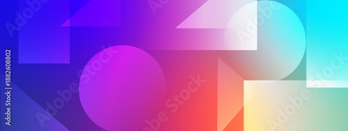 Dreamy blue and purple background featuring semi transparent geometric elements and soft color blending