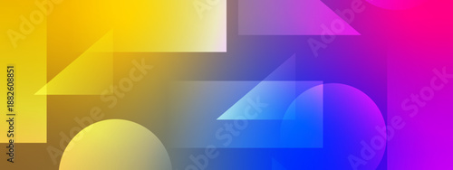 Warm yellow merging into deep purple with sharp geometric shapes and subtle lighting effects