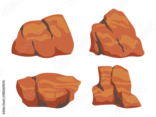 Large brown stones, brown rocks collection