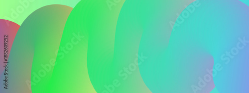 Flowing emerald and cyan 3D waves featuring subtle surface lines that add a sense of movement and organic structure