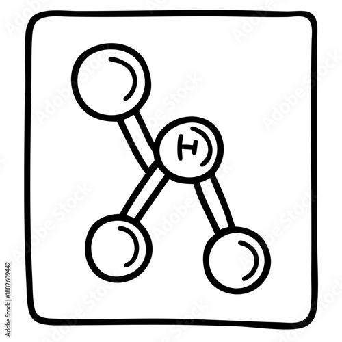 hydrogen fuel doodle art hydrogen hand drawn black and white outline