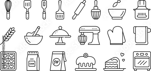 Collection of Baking Tools and Ingredients