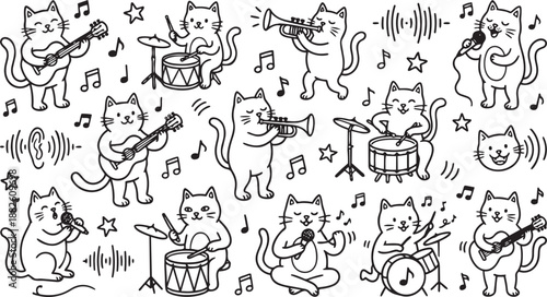 Cats playing instruments Cat 4 copy