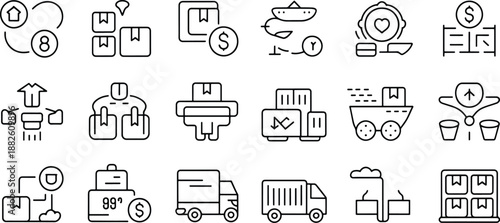 Set of Ecommerce and Delivery Icons