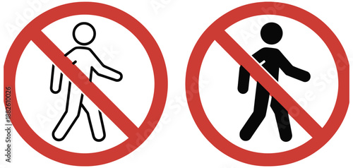 No Entry Restriction Icon Collection, Public Prohibited Signs on Transparent Background, Universally Recognized Symbols for Access Control, Safety Enforcement, and Authorized Personnel Only Notices.