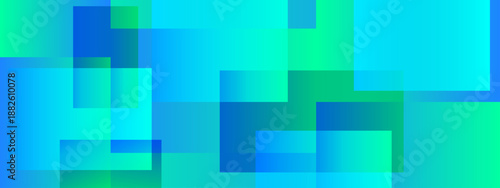 Minimalist background featuring overlapping translucent squares in shades of blue and cyan