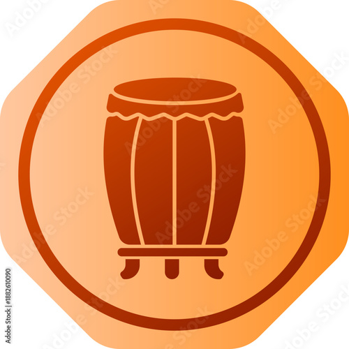Drum Chinese Gradient Icon