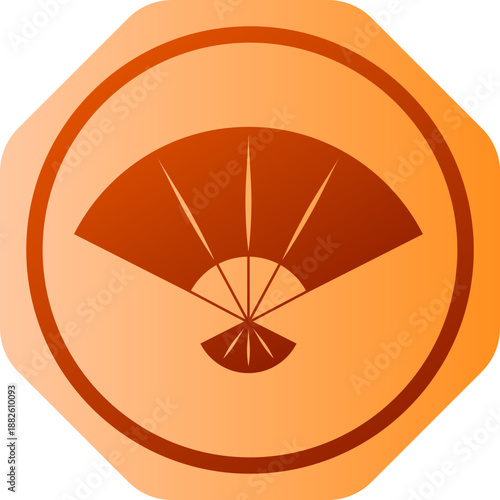 Hand Held Fan Chinese Gradient Icon