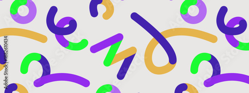 High contrast background with chunky curved lines and segmented circles