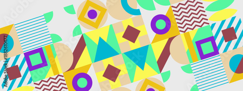 Energetic composition of overlapping shapes and lines in a tilted grid