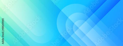 Modern geometric composition featuring diagonal lines and rounded transparent layers in cool blue tones