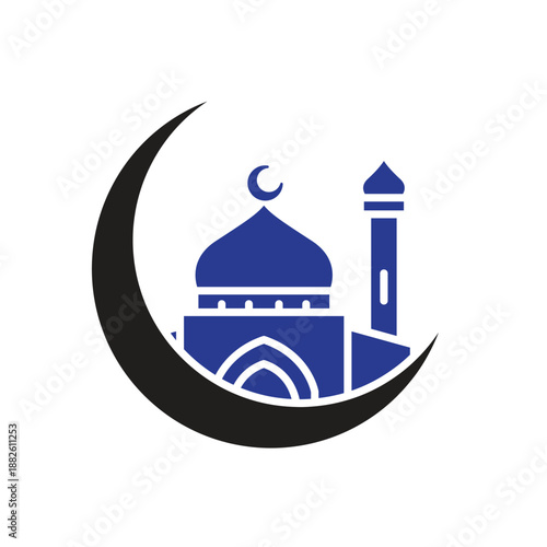 Ramadan icon. Ramadan Arabic Islamic celebration. Islam, Muslim, holy month. flat design style