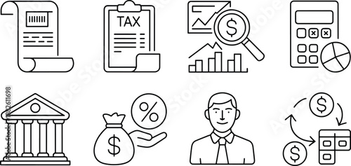 Financial Concepts and Business Icons Set