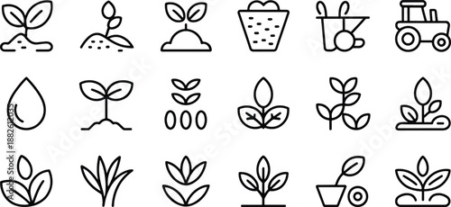 Set of Plant and Gardening Icons