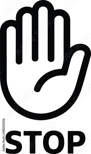 Stop Sign Hand Symbol Icon