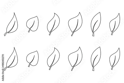 set of Leaf Icon Vector, green Leaf Icon Vector, leaf and leaves icon, simple leaf icon, vector illustration.