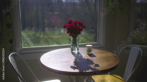 Kitchen Table with Roses and Window
