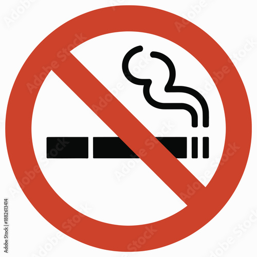 No Smoking Prohibition Sign Vector