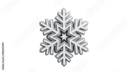 3D Snowflake Icon