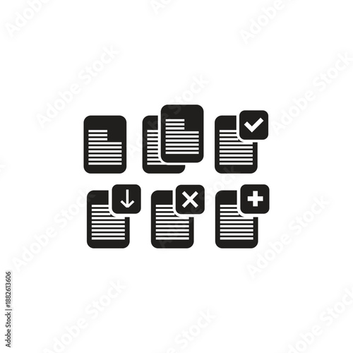 Collection of documents with various actions displayed in a grid layout on a digital interface