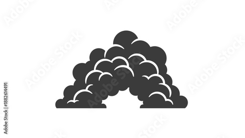 Black smoke clouds rising from below forming a large cloud.