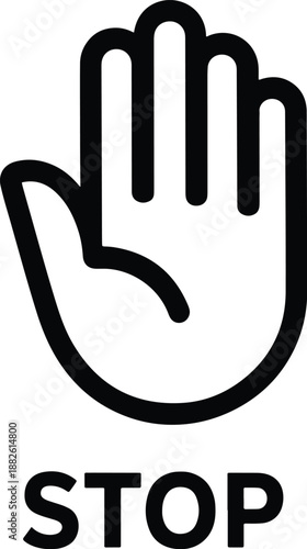Stop Sign Hand Symbol Icon