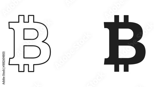 Bitcoin logo in different styles