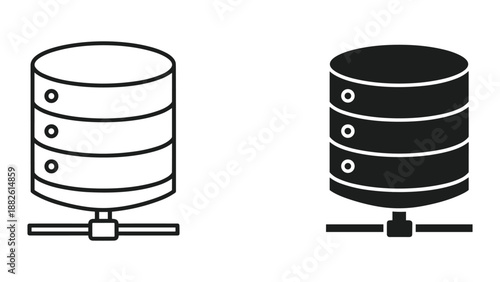 Database server illustration with dual representation