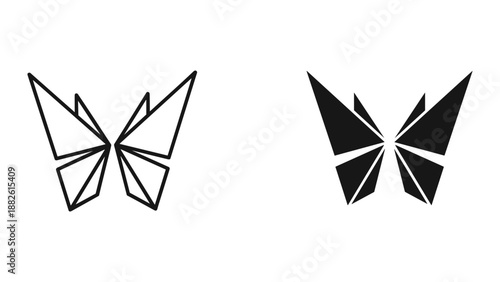 Geometric butterfly silhouette design
