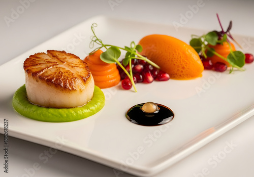 Fresh fruit salad served on a white plate, presented as a healthy and delicious meal or snack