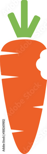 Bite taken out of orange carrot.