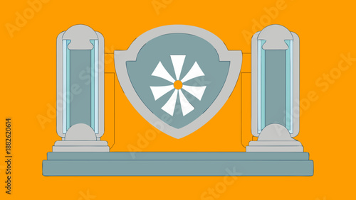  minimal heraldic symbols in outline style clean vactor svg created with generative ai