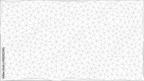 Abstract geometric vector background illustration with dashed border triangulated lines and transparent grid