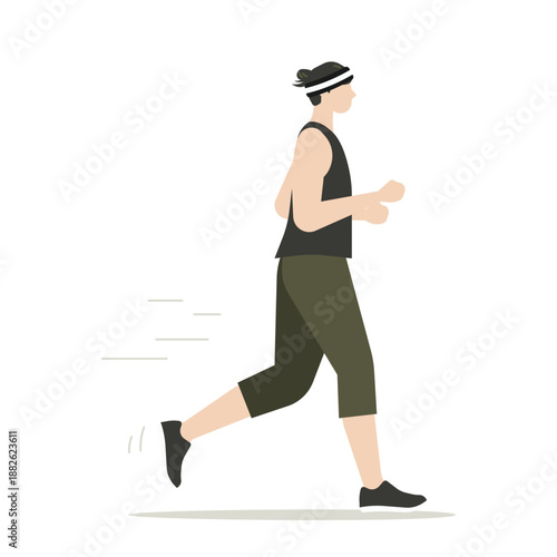 ィットネスや自分磨きをイメージしたトレーニング中の中性的な人物